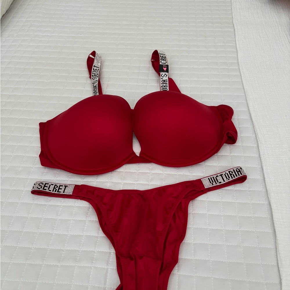 Victoria's Secret Bold Red Bra with Branded Straps
